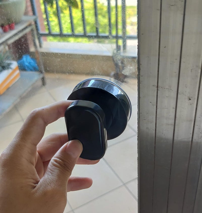 Renyqatt Small Handle for Glass Door and Window, Suction Cup Handles for Sliding Doors, Non-Marking Drawer Grab Bars Cabinet Pulls, Bathroom and Toilet Lid Handle (Black) - Image 2